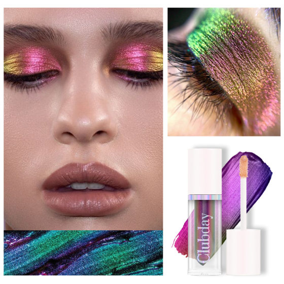Clubday Cross-Border Makeup Chameleon Eye Shadow Liquid Stage Makeup Face Highlight Brightening Single Color Polarized Eye Shadow
