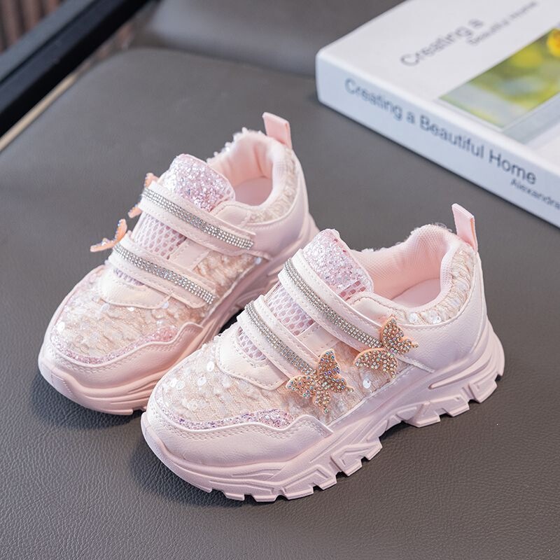 2026 Spring/Summer New Girls' Sneakers with Sparkling Diamonds, Princess Style Dad Shoes, Breathable Leather, Trendy Shoes for Little Girls and Babies 2026 Spring/Summer New Girls' Sneakers with Sparkling Diamonds, Princess Style Dad Shoes, Breathable Leather, Trendy Shoes for Little Girls and Babies