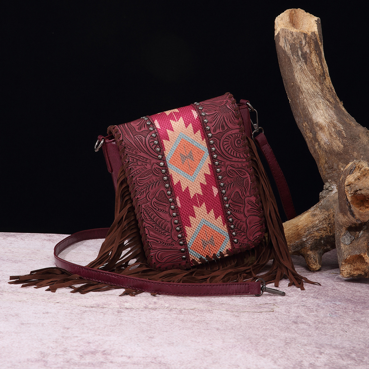 Borse a tracolla per donna Borsa a tracolla in pelle bohémien stampata vintage europea e americana in cotone e lino Borsa da donna alla moda personalizzata_voghion.com