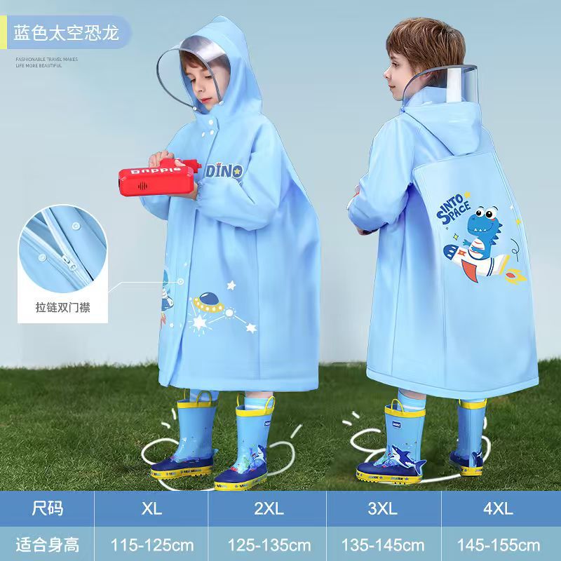 Children's Raincoat for Girls and Boys Going to School with Large Belt and Zipper for Kindergarten Primary School Students and Kidsren's Poncho