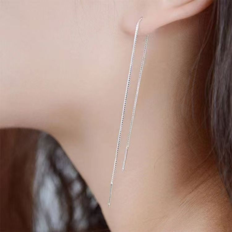 Procesamiento de precios de orejas para mujeres personalidad larga simple colgante de orejas japonesas temperamento coreano pendientes de orejas de borda image 5