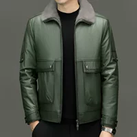 BG23007 зимний новый стиль мужской кожаный слой кожаный норковый пальто мужская кожаная куртка норка