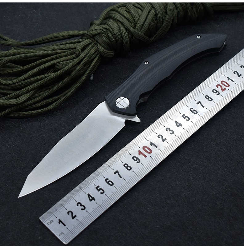 G10手柄不对称折叠刀户外折刀救援野营防身求生随身便携水果刀具