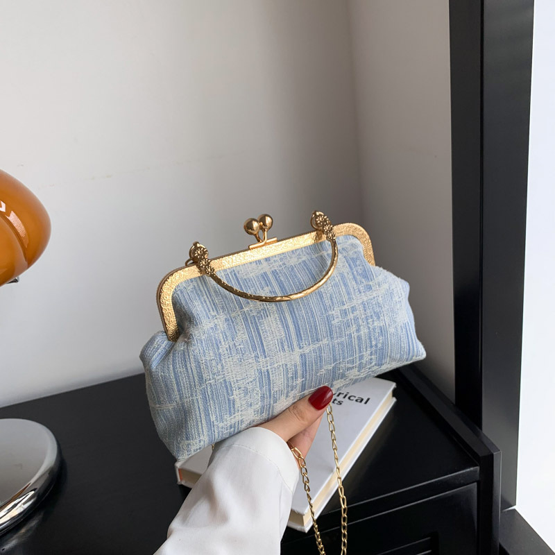 Cadena de alto grado perla cerradura bolsa bajo el brazo ins bolso de lona de alta apariencia Moda hombro crossbody bolsa