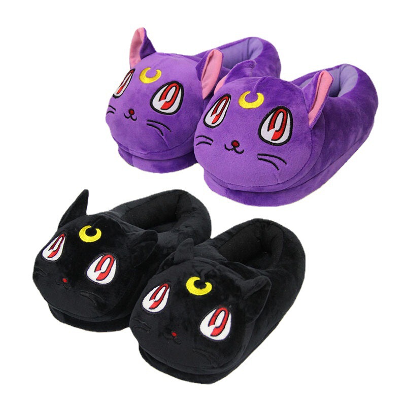 Japanese Animation Surrounding Sailor Moon Luna Cat Plush Cotton Slippers Indoor Moon Shoes Home Warm Slippers Japanese Animation Surrounding Sailor Moon Luna Cat Plush Cotton Slippers Indoor Moon Shoes Home Warm Slippers