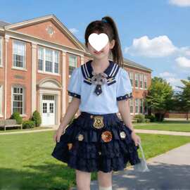 女孩兔子警官套装2026夏款女小童卡通朱迪连衣裙两件套公主裙可爱
