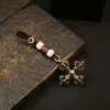Cross Lotus Vajra + White Bead Rope