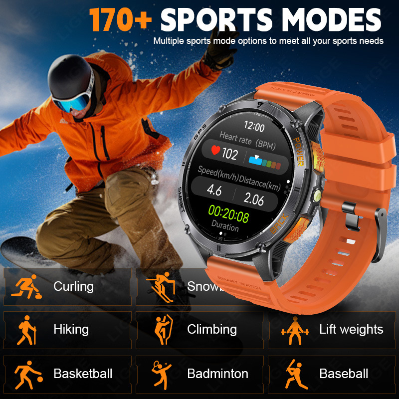 Smartwatch Mit Herzfrequenzmesser Gps Und Bluetooth-anruffunktion_voghion.com