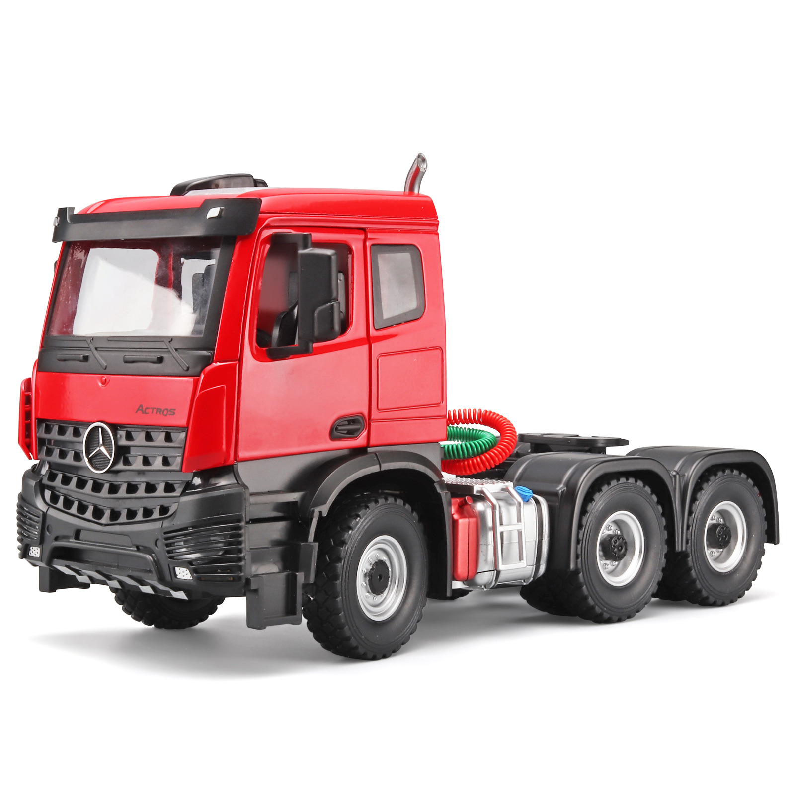 Modelo a escala 1:24 del tractor Mercedes-Benz Atania de aleación, vehículo de transporte de ingeniería, modelo de semirremolque, adorno, venta al por mayor desde Chenghai.