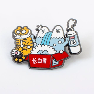 金属徽章烤漆徽章珐琅校徽 卡通胸牌金属胸牌定制勋章定 制LOGO