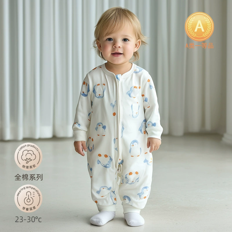 Хлопковый спальный мешок для новорожденных, без косточек, детский ползунок, спальный мешок на молнии для новорожденных, противоударное одеяло, четырехсезонный детский спальный мешок с разделенными ногами