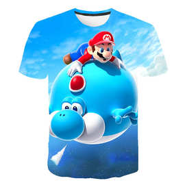 Mario3DT恤游戏男夏季学生短袖运动卡通动漫儿童3D印花男式t恤