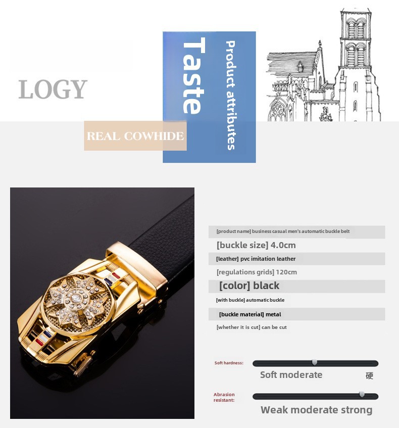 Diamond-encrusted time-to-time operation Belt Men's automatic buckle trembles live explosion casual Joker business Belt manufacturers_voghion.com