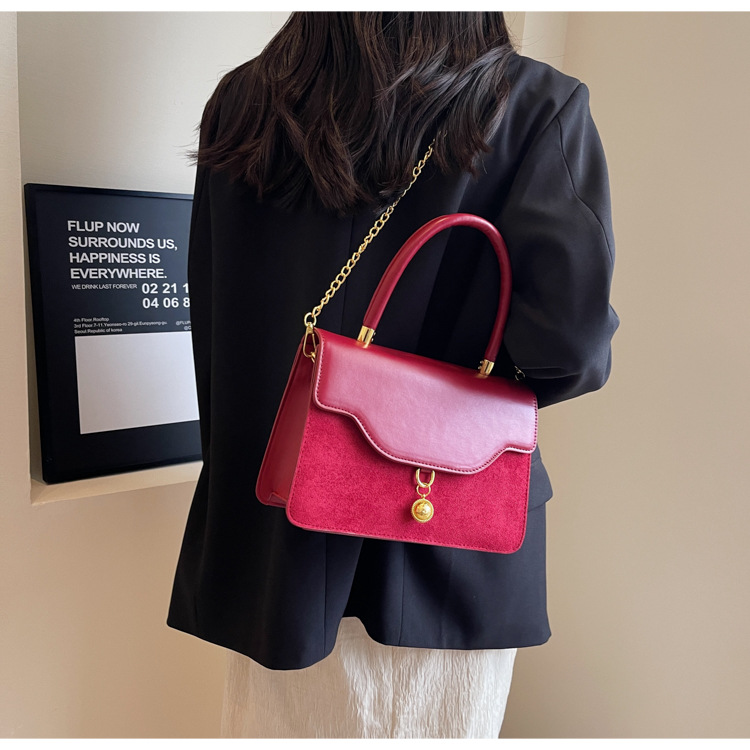 Borsa a tracolla in velluto rosso retro piccola borsa a mano sposa_voghion.com