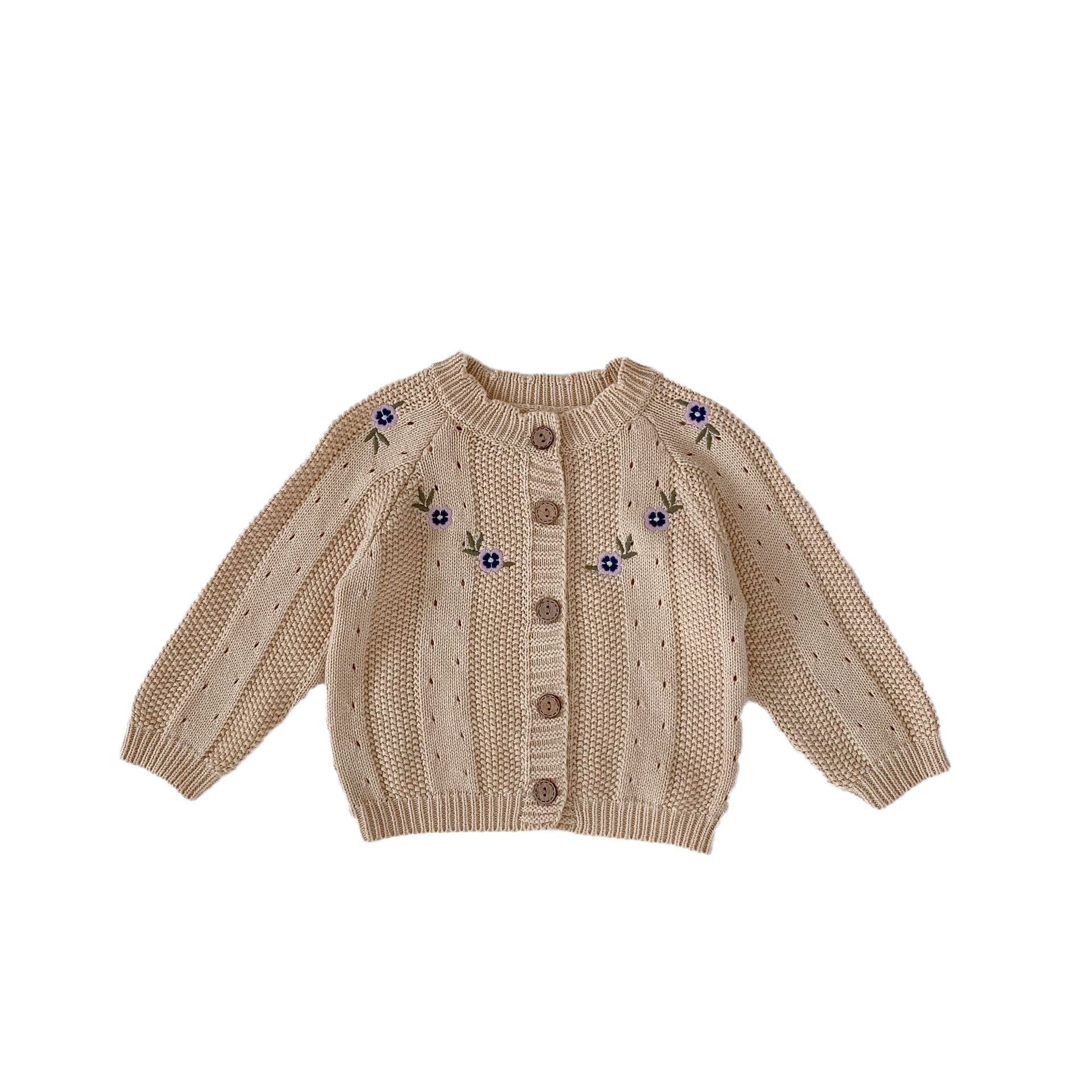 Ins2024 Autumn and Children's Sweater Female Baby Embroidered Hollow Knitted Coat+Hopper Optional 2-piece Set_voghion.com