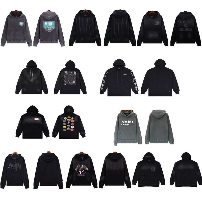 Cross-Border Trendy Brand Jb Am Sweatshirt with Cracked Letters, Splashed Ink, Painted Graffiti Embroider Hoodie, Couple Jacket Iri