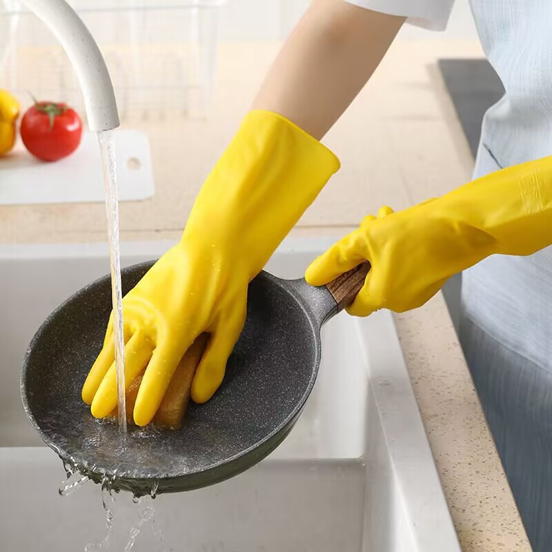 Resistente al desgaste de la cocina de limpieza de goma de látex de lavandería impermeable de goma de plástico hogar lavavajillas guantes image 12