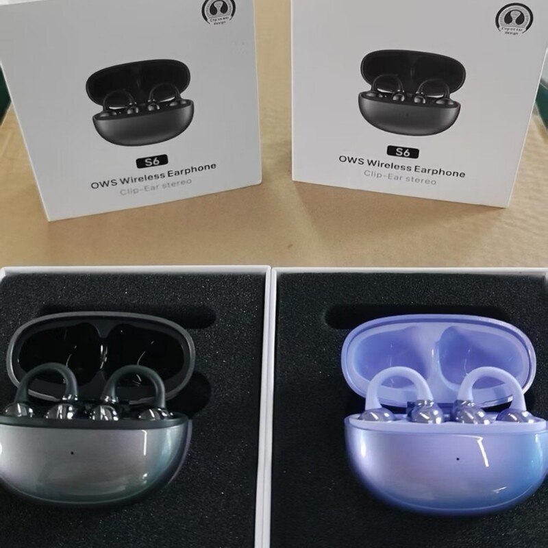 S6 Cross-Border Non-In-Ear Suitable for Huawei Ear Clip Bluetooth Headset with Long Battery Life and Painless for Long-Term Wear 2025 New Model