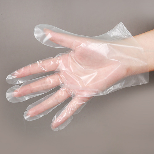 Disposable Thickened Plastic Transparent Sanding Elastic TPE Disposable Dining Household Cleaning Gloves