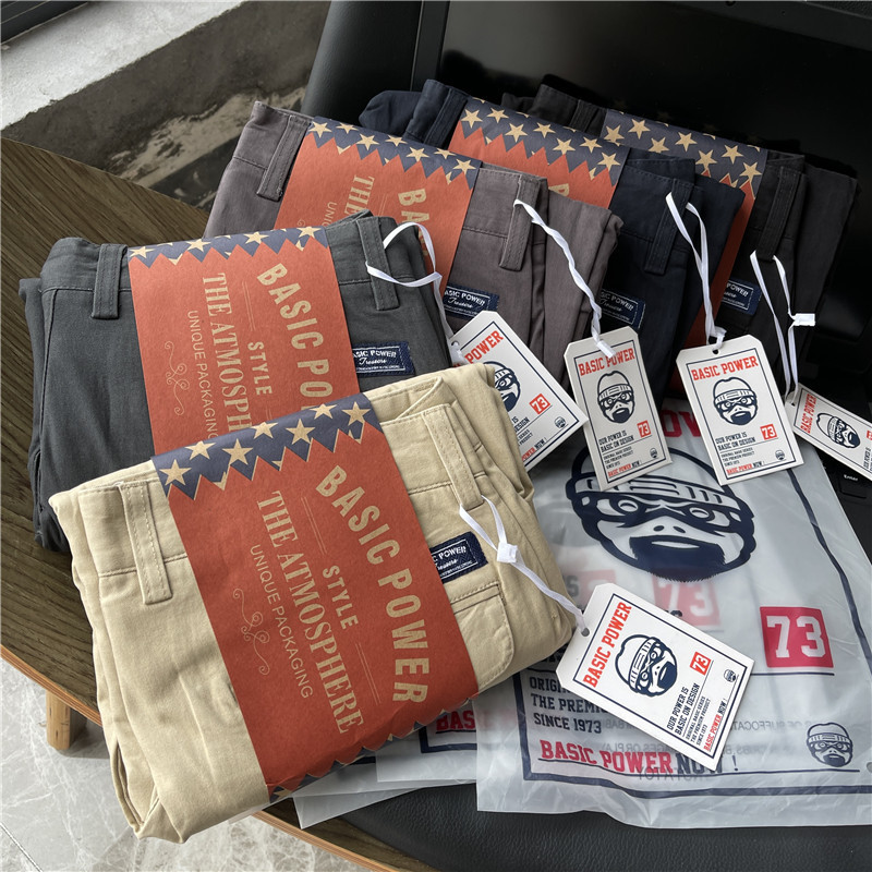 Cake goods! Scrub twill woven fabric! Black Straight Casual Pants Men's 2022 Early Autumn New Trend