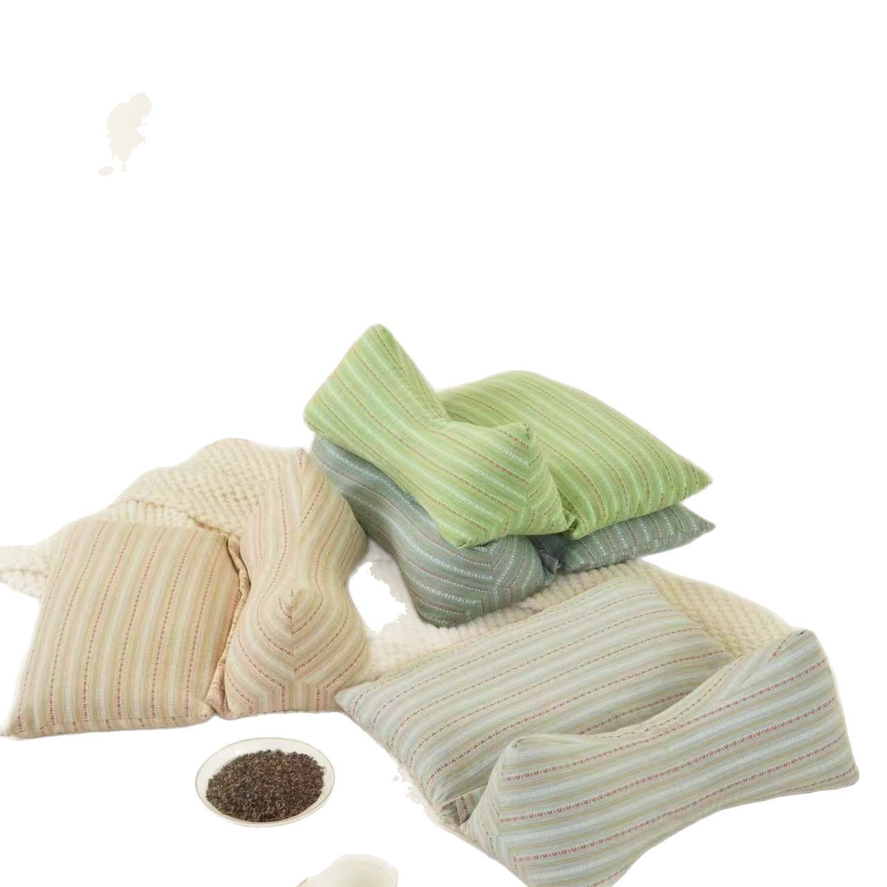 Cervical Pillow Set with Cotton Buckwheat Hull Filling, Includes Inner Cover, Mother-In-Law Pillow, Neck Protection, Detachable Pillow Core, Buckwheat Shell