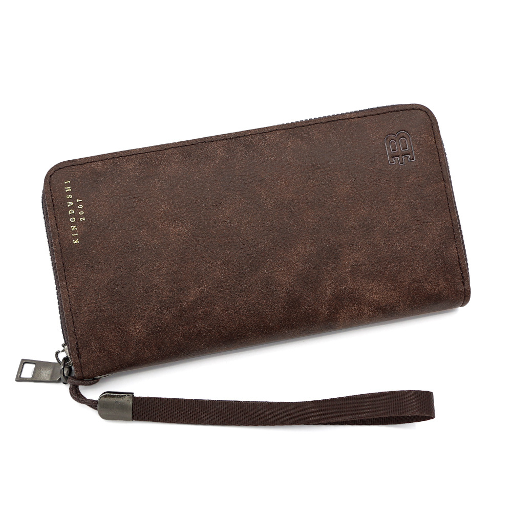 Europa y los Estados Unidos retro B hombre medio y largo monedero pulsera de pulsera de gran capacidad bolso de mano bolso de cambio bolso de teléfono móvil