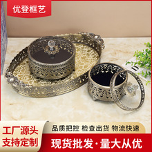 青铜色韩版干果盘，分隔收纳盒，首饰收纳盒