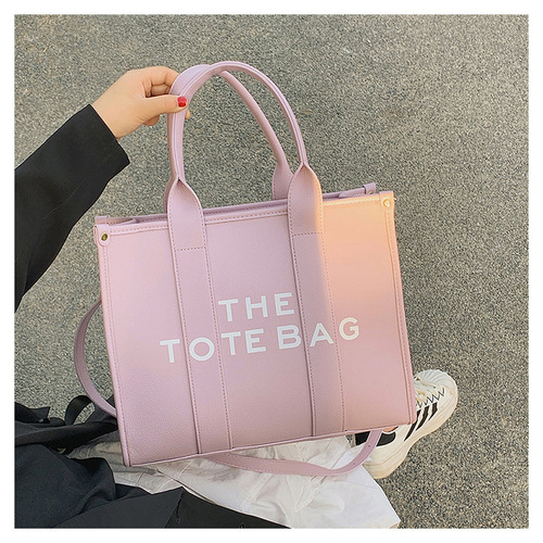 Export new style printed simple tote bag, large capacity letter portable armpit bag, fashion trend single shoulder crossbody bag