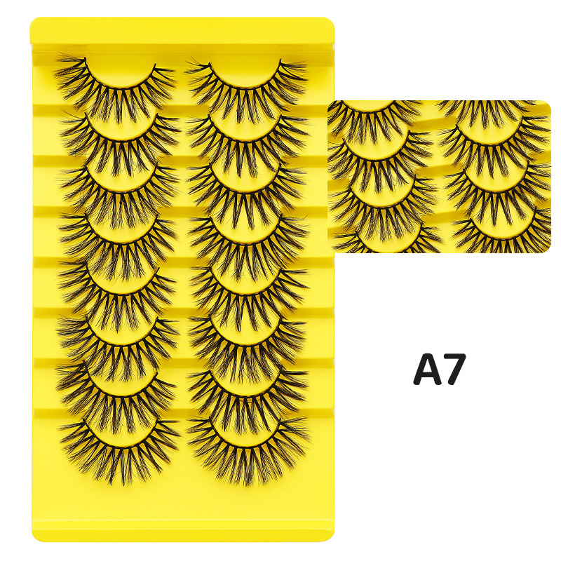DINGSEN fuente transfronteriza fábrica pestañas falsas 8 pares de pestañas naturales gruesas de gran volumen LOGO