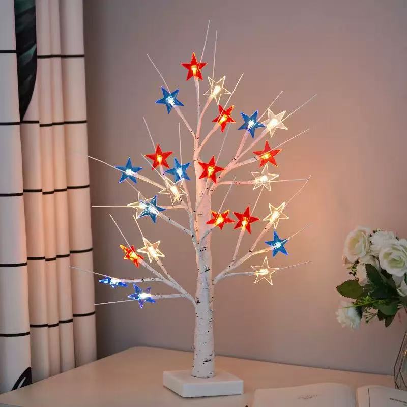 Día de San Valentín regalo LED rojo amor blanco abedul lámpara de árbol de luz creativa para las niñas lámpara de noche lámpara de decoración de la habitación