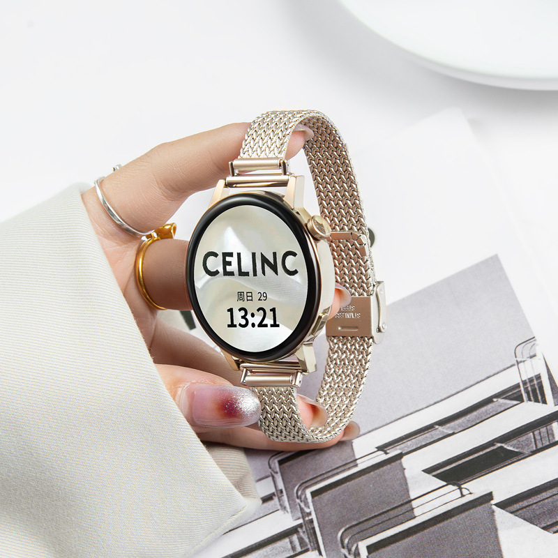 Suitable for Huawei Gt6 Stainless Steel Watch Strap with Wheat Ear Metal Buckle Huawei Gt4/5Watch5 Women's Watch Strap