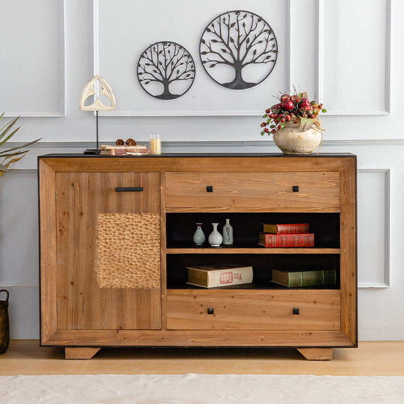 Clearance Sale: American-Style Vintage Solid Wood Sideboard, Home Wall-Mounted Decorative Cabinet, Entryway Foyer Cabinet, Side Cabinet