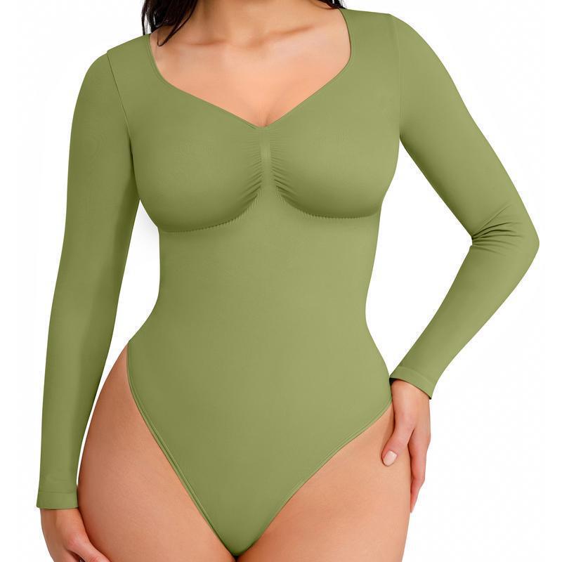 A Seamless Shapewear Bodysuit for Women, Long Sleeve, for Export