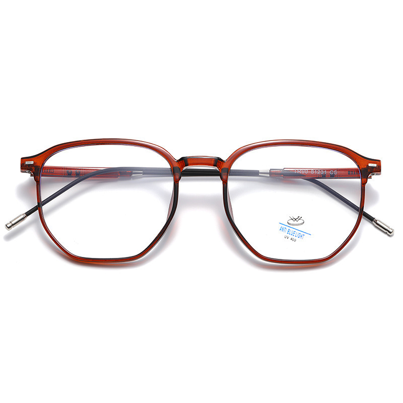 Moda tr90 anti-azul luz gafas red de las mujeres rojo polígono Irregular marco gafas moda asférica miopía gafas