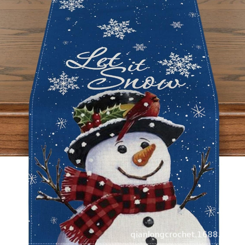 temujit クロスボーダー Amazon 新しいクリスマステーブルフラグ冬クリスマスプリントテーブルマットカスタマイズ可能|undefined