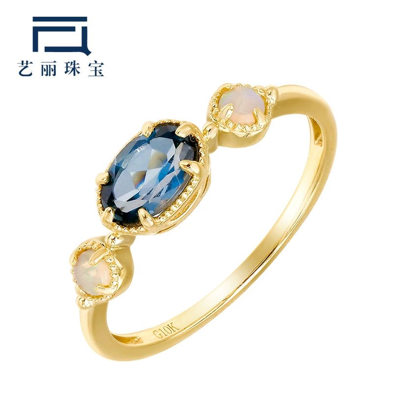 Yili Jewelry 2022 Новое японское легкое роскошное кольцо Натуральный топаз Aobao Кольцо Цельное индивидуальное