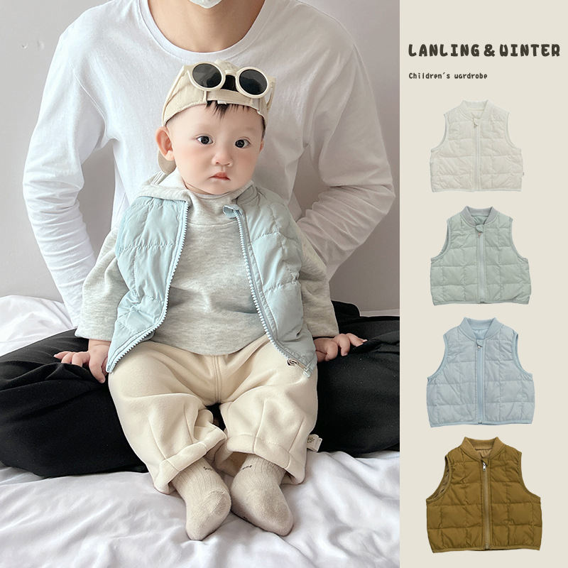 Baby down Vest Winter New Korean Style Trendy Style Baby Boy Layered Vest Children's Style Vest