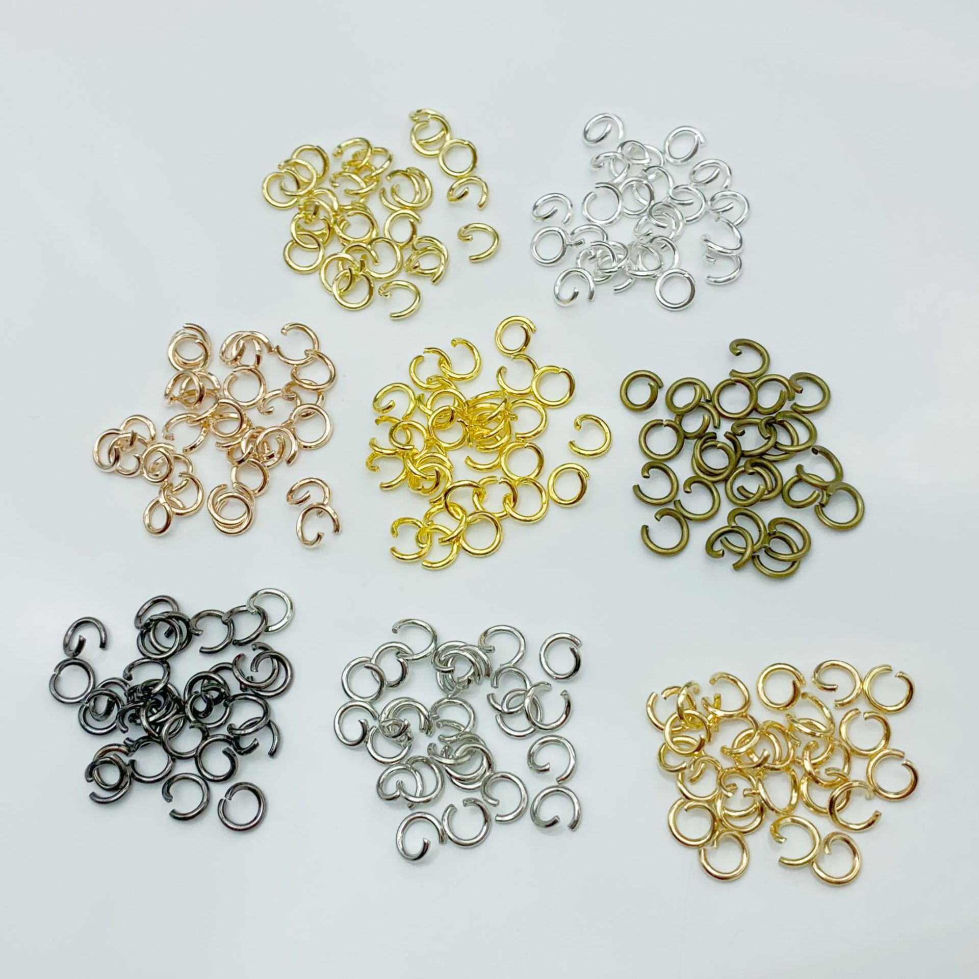 diy ジュエリーアクセサリー電気メッキオープンリング鉄リングクローズドリングブレスレットネックレス接続リングペンダント