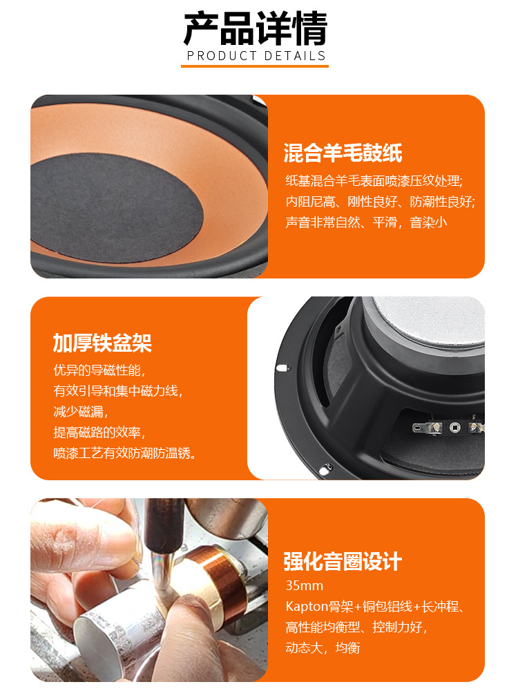 Manufacturer wholesale high-power active subwoofer for car modification, pure bass sound