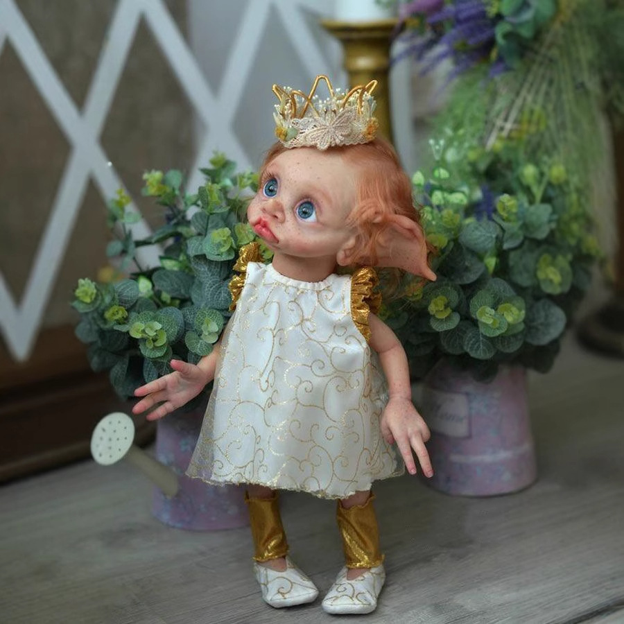 NPK bienes genuinos 16 pulgadas hecho a mano pegamento completo elfo muñeca de pie 3D pintado a mano de gama alta muñeca