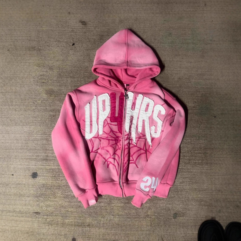Unisex-Sweatshirt mit Kapuze und Reißverschluss, bedruckt mit 3D-Druck und auffälligem Grafikdesign – Schwarz, Dunkelbraun, Blau, Rosa_voghion.com
