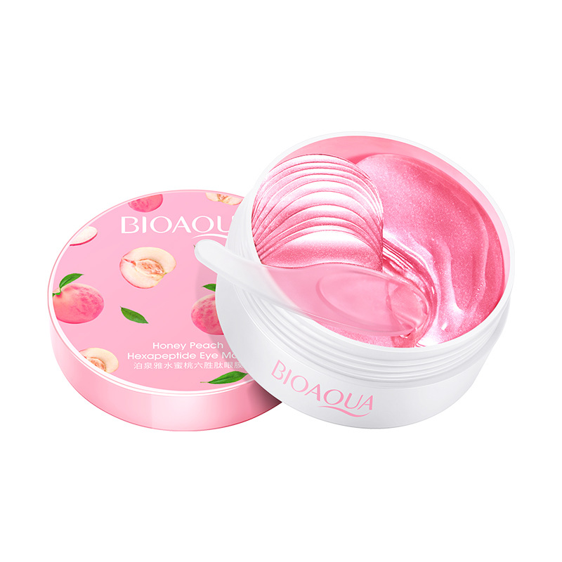 Boquan Ya-shui Peach Liusheng Peptide Eye Mask hidratación deshidratación círculos oscuros alrededor de los ojos pegatina de ojos al por mayor
