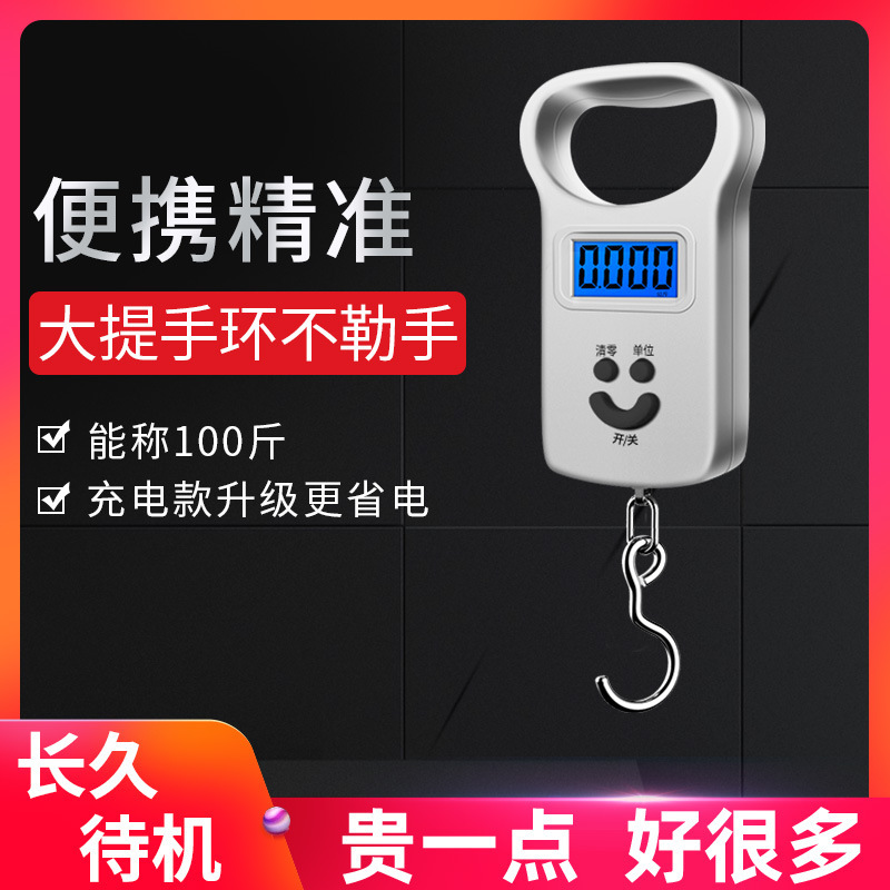 迷你手提电子秤50kg便携式高精度家用快递称小秤弹簧小型