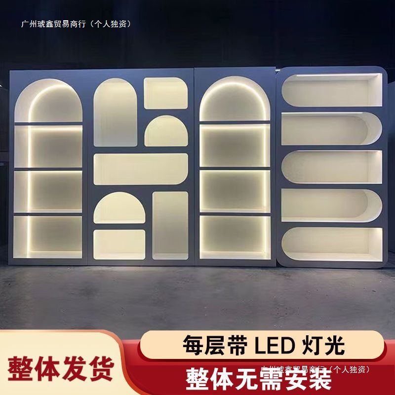 院化妆品产品展示柜烤漆直播间柜鞋子包包展柜手办橱窗柜柜子