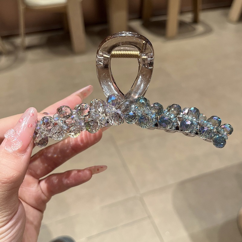 女性用の新しいダイヤモンドがちりばめられたカラフルなクリスタルヘッドバンド、ハイエンドの重厚で繊細な織りクリスタルヘッドバンド、インターネットセレブの多用途ヘアアクセサリー|undefined