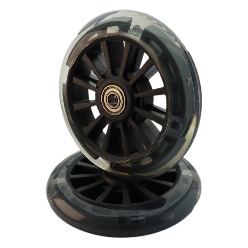 Accesorios de la rueda del scooter para niños rueda de freno rueda azul ensanchada rueda Humvee flash universal Mute resistente al desgaste PU