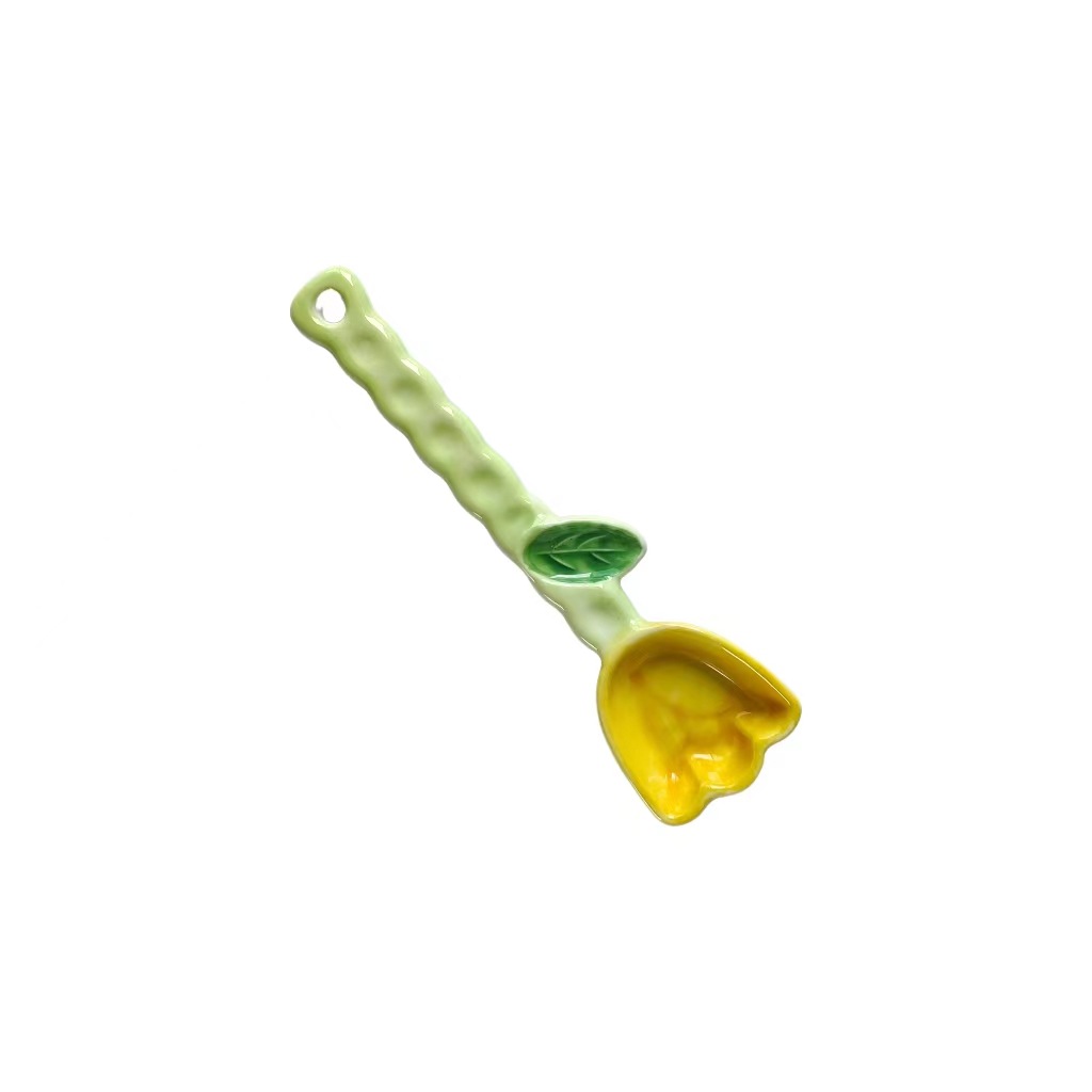 Cuillère à café rétro peinte à la main cuillère à dessert mignonne_voghion.com