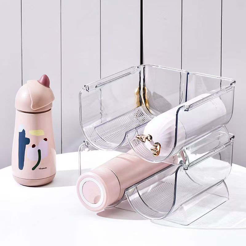 Transfronterizo transparente estante del vino del animal doméstico apilable vino extranjero de plástico estante de exhibición botella de vino estante de almacenamiento de refrigerador