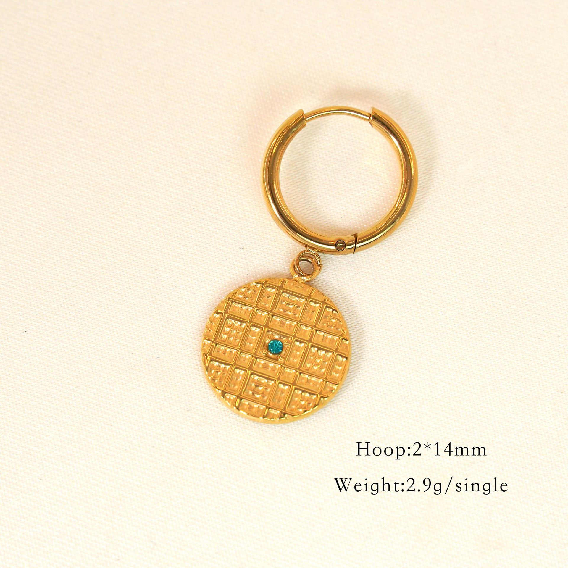 8g Weight PVD Coated Gold Plating Process 304 Stainless Steel Ear Needle Material Charm Sleeper Hoop Earrings, Drop Earrings Classification 1 Piece Quantity Daily, Date Occasion natural stone, Titanium Steel Material Printing, Round, Sun Pattern All Seasons Season Women's Gender Polished Finish Elegant Style 1 Piece Elegant Printing Round Sun Natural Stone Titanium Steel PVD Coated Charm Sleeper Hoop Earrings Drop Earrings 14