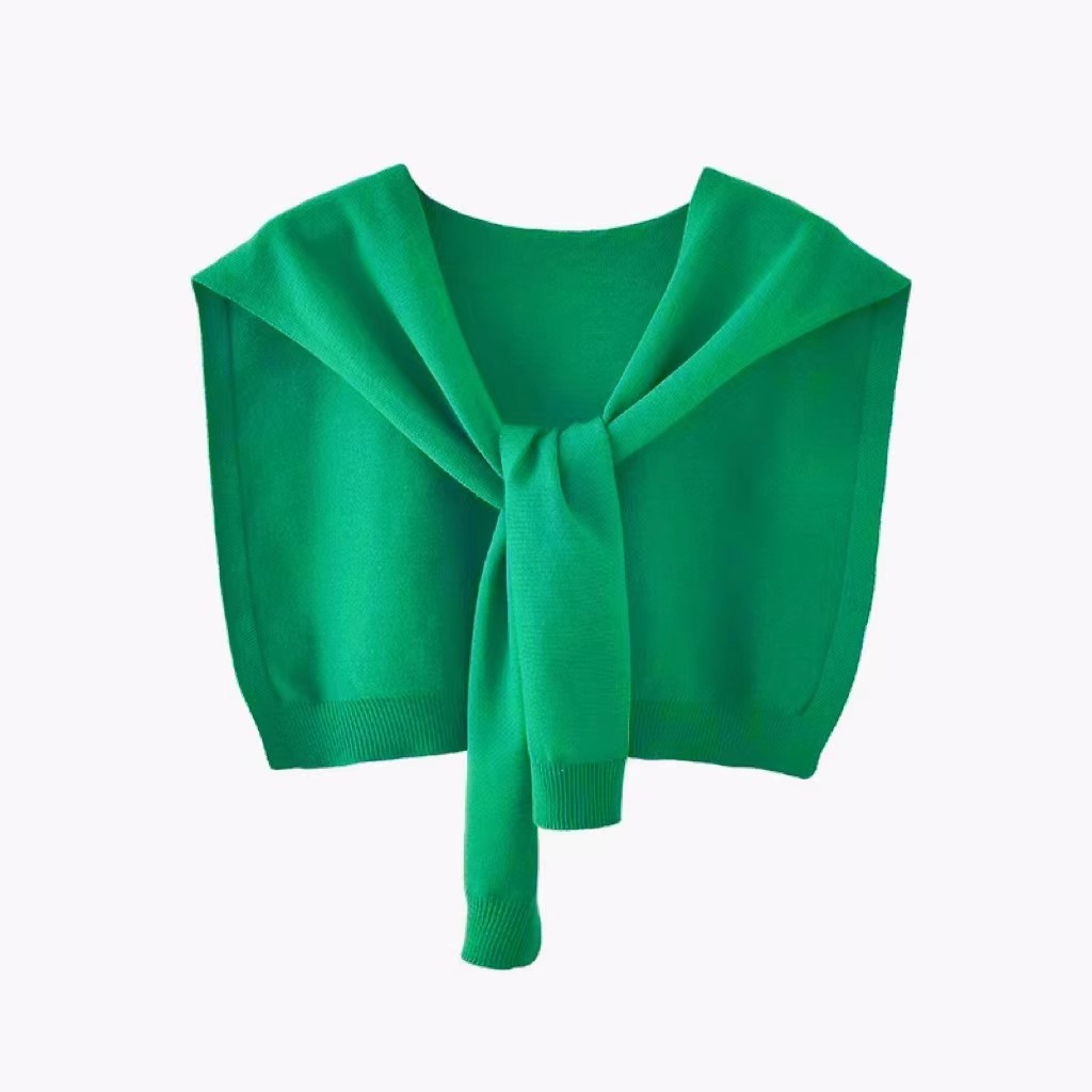 Pequeña capa de punto para mujeres de verano con primavera y otoño nuevo cardigan protector solar hombro delgado capa roja elegante